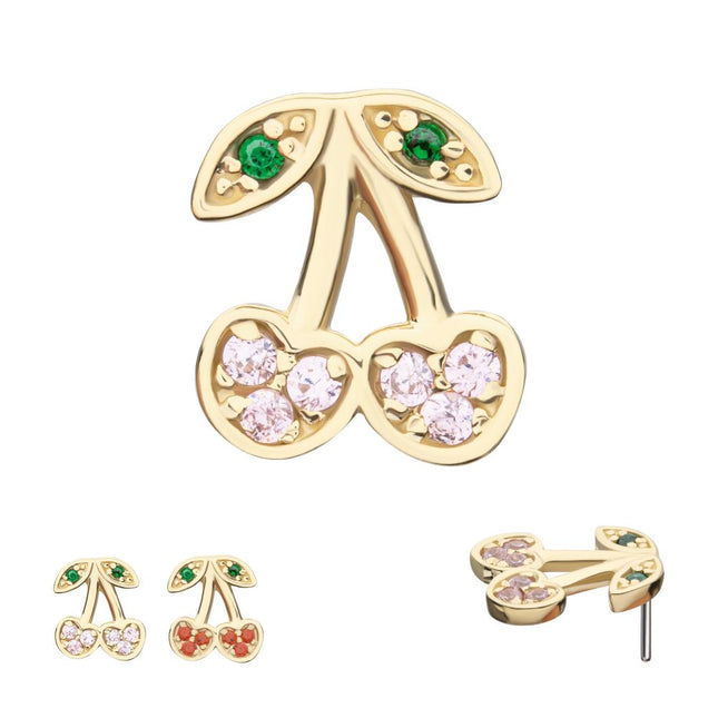 Invictus 14Kt Yellow Gold Threadless Multigem Cherry Top