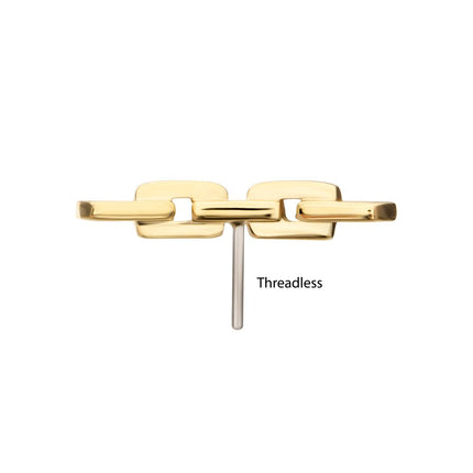 Invictus 14Kt Yellow Gold Threadless Curved Chain Link Top