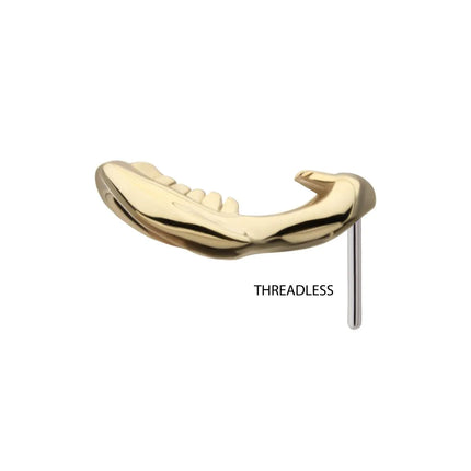 Invictus 14kt Yellow Gold Threadless Casted Shark Jaws Top