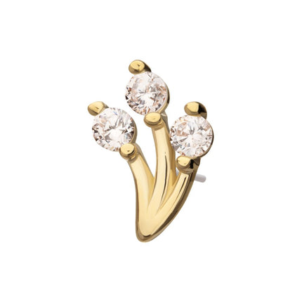 Invictus 14Kt Yellow Gold Threadless Prong Set Gem Vine Top