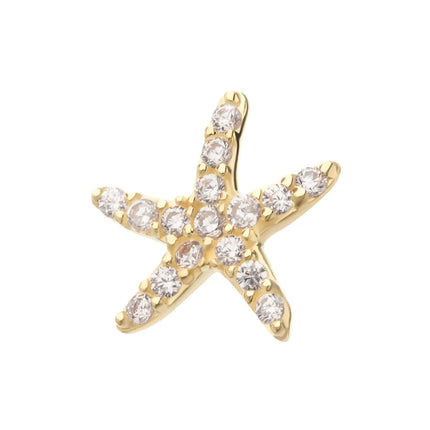 Invictus 14Kt Yellow Gold Threadless Pave Gem Starfish Top