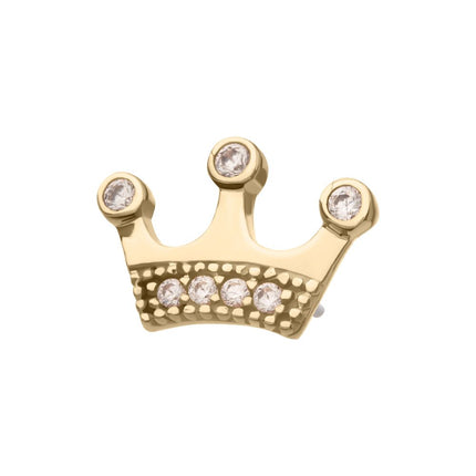 Invictus 14Kt Gold Threadless Bezel CZ Gem Edge Crown Top