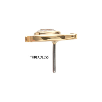 Invictus 14Kt Yellow Gold Threadless Bezel Gem Penguin Top