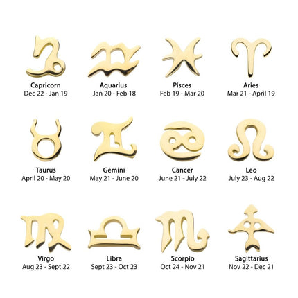 Invictus 14Kt Yellow Gold Threadless Zodiac Sign Tops