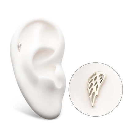 Invictus 14Kt Gold Threadless Angel Wing Top (Right Ear)