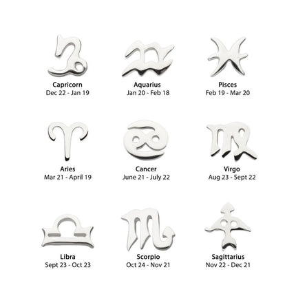 Invictus 14Kt White Gold Threadless Zodiac Sign Tops