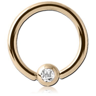 14ct Gold Jewelled Nail Ring : 0.6mm x 4mm
