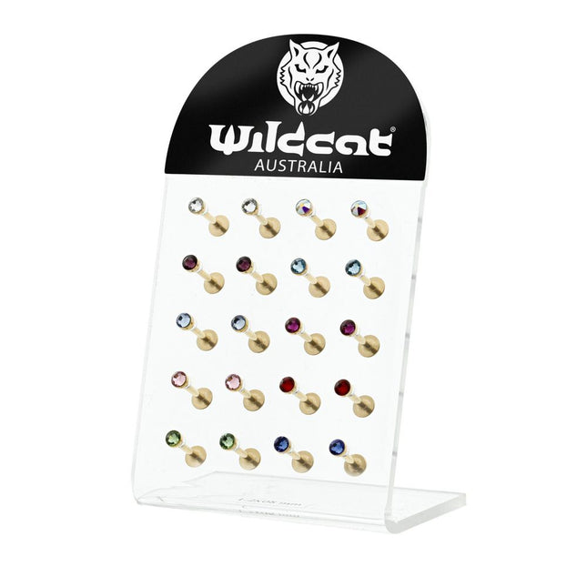 Bright Gold Micro Jewelled Labret Unit