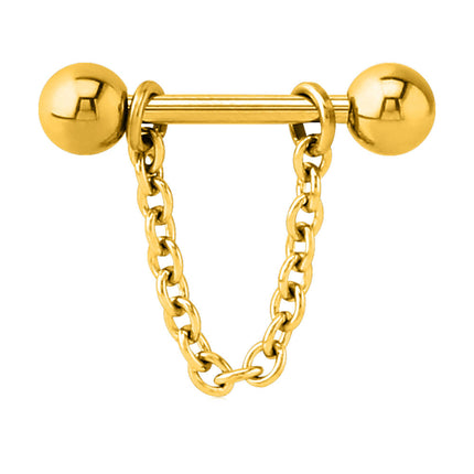 Chain Nipple Barbell - Available in Gold, Rose Gold, Black & Silver