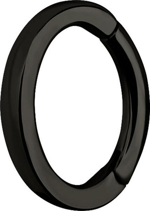 Black Steel Oval Hinged Rook Ring