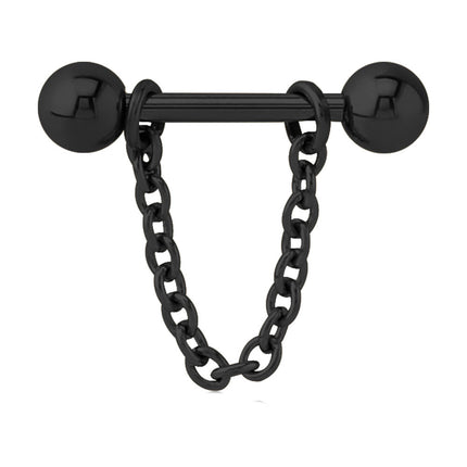 Chain Nipple Barbell - Available in Gold, Rose Gold, Black & Silver
