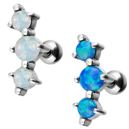 Steel Prong Set 3 Opal Barbell