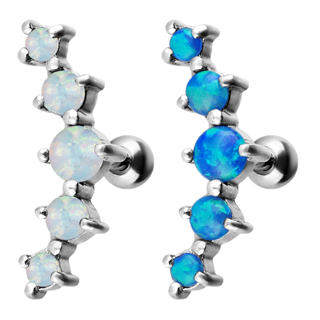 Steel Prong Set 5 Opal Barbell