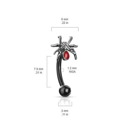 Curved Barbell Red Spider