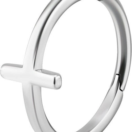 Surgical Steel Cross Hinged Conch Ring