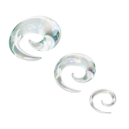 Clear Pearl Glass Spirals