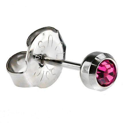 White Stainless Bezelset Birthstone Regular