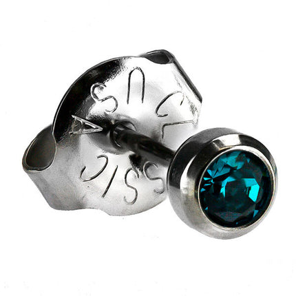 White Stainless Bezelset Birthstone Regular