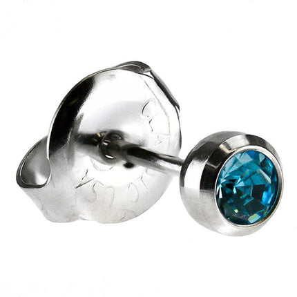 White Stainless Bezelset Birthstone Regular