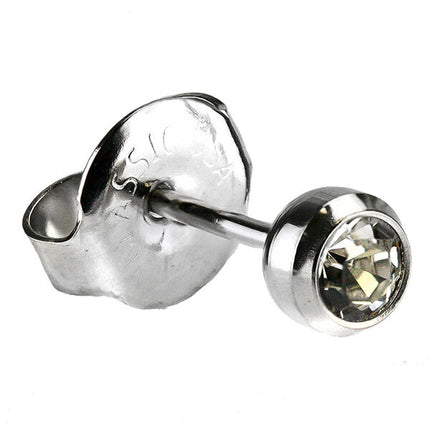 White Stainless Bezelset Birthstone Regular