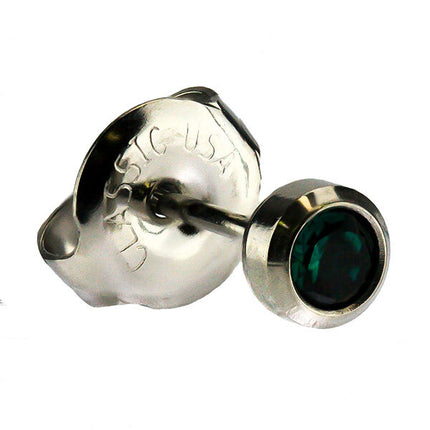 White Stainless Bezelset Birthstone Regular