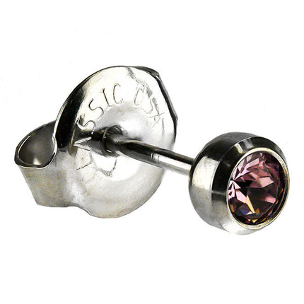White Stainless Bezelset Birthstone Regular