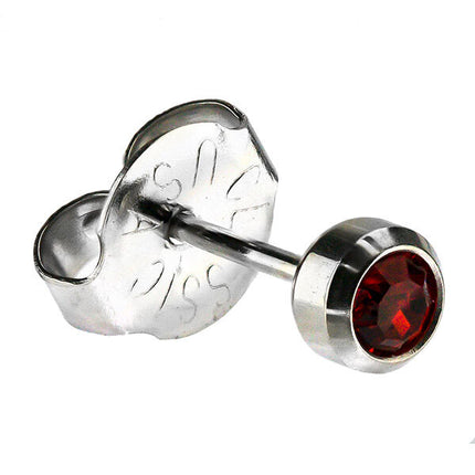 White Stainless Bezelset Birthstone Regular