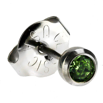 White Stainless Bezelset Birthstone Regular