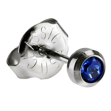 White Stainless Bezelset Birthstone Regular