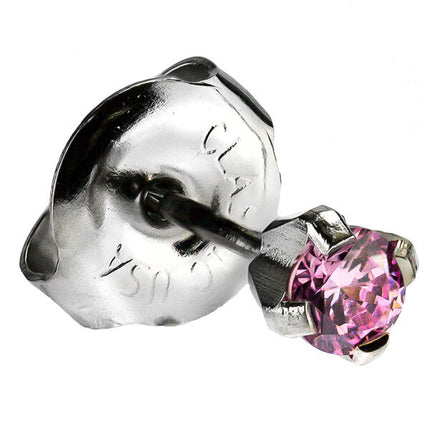 White Stainless Cubic Zirconia Regular in Blue, Clear & Pink