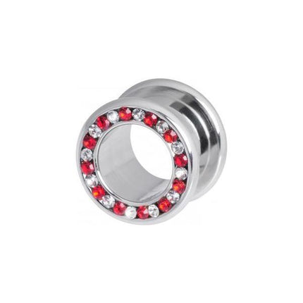 Steel Basicline Clear & Red Channel Set Jewelled Tunnel
