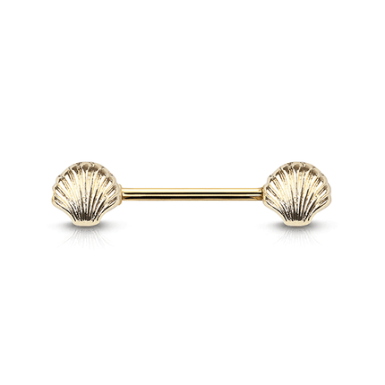 Seashell Silver Plated Decorative Fashion Nipple Barbell