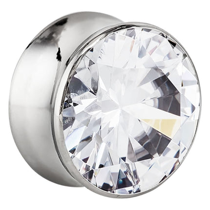 Steel Large Gem Double Flared Plug