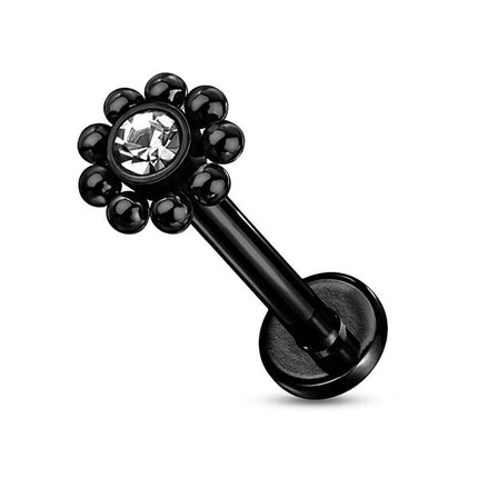 Steel Multi Bead Cluster Internally Threaded Labret