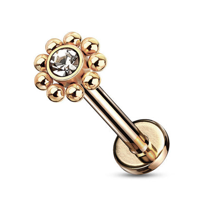 Steel Multi Bead Cluster Internally Threaded Labret