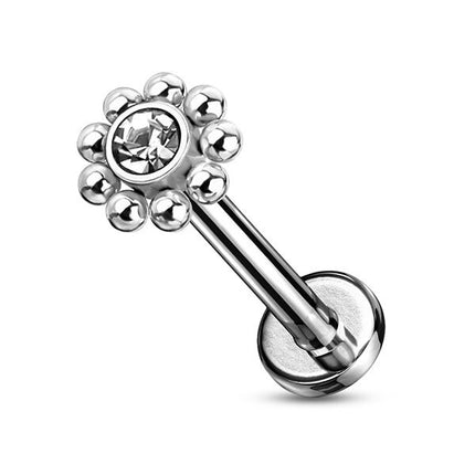 Steel Multi Bead Cluster Internally Threaded Labret