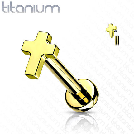 Titanium Cross Internally Threaded Labret