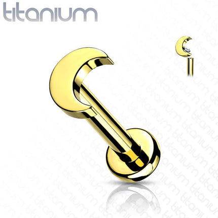 Titanium Crescent Moon Internally Threaded Labret