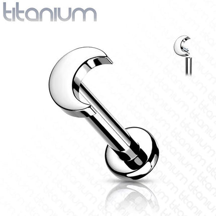 Titanium Crescent Moon Internally Threaded Labret