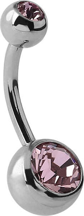 Steel Basicline Double Jewelled Navel Bananabells