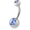 Steel Basicline Double Jewelled Navel Bananabells