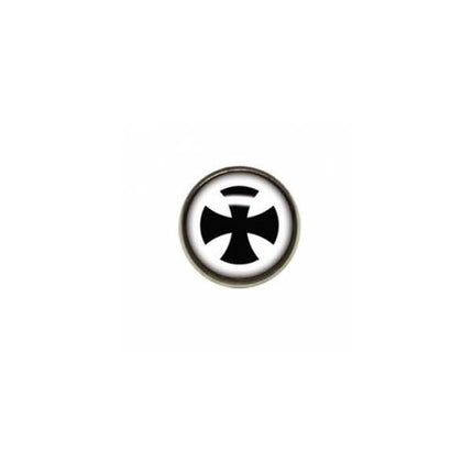 Titanium Highline Black Cross on White Ikon Disc for Dermal Anchors