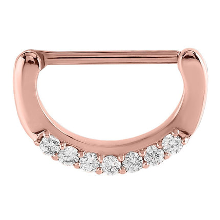Steel Prong Set Jewelled Nipple Clicker