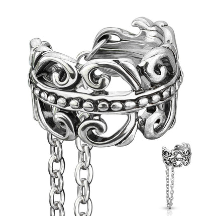 Non Piercing Ear Cuff Celtic Heart Chain Linked