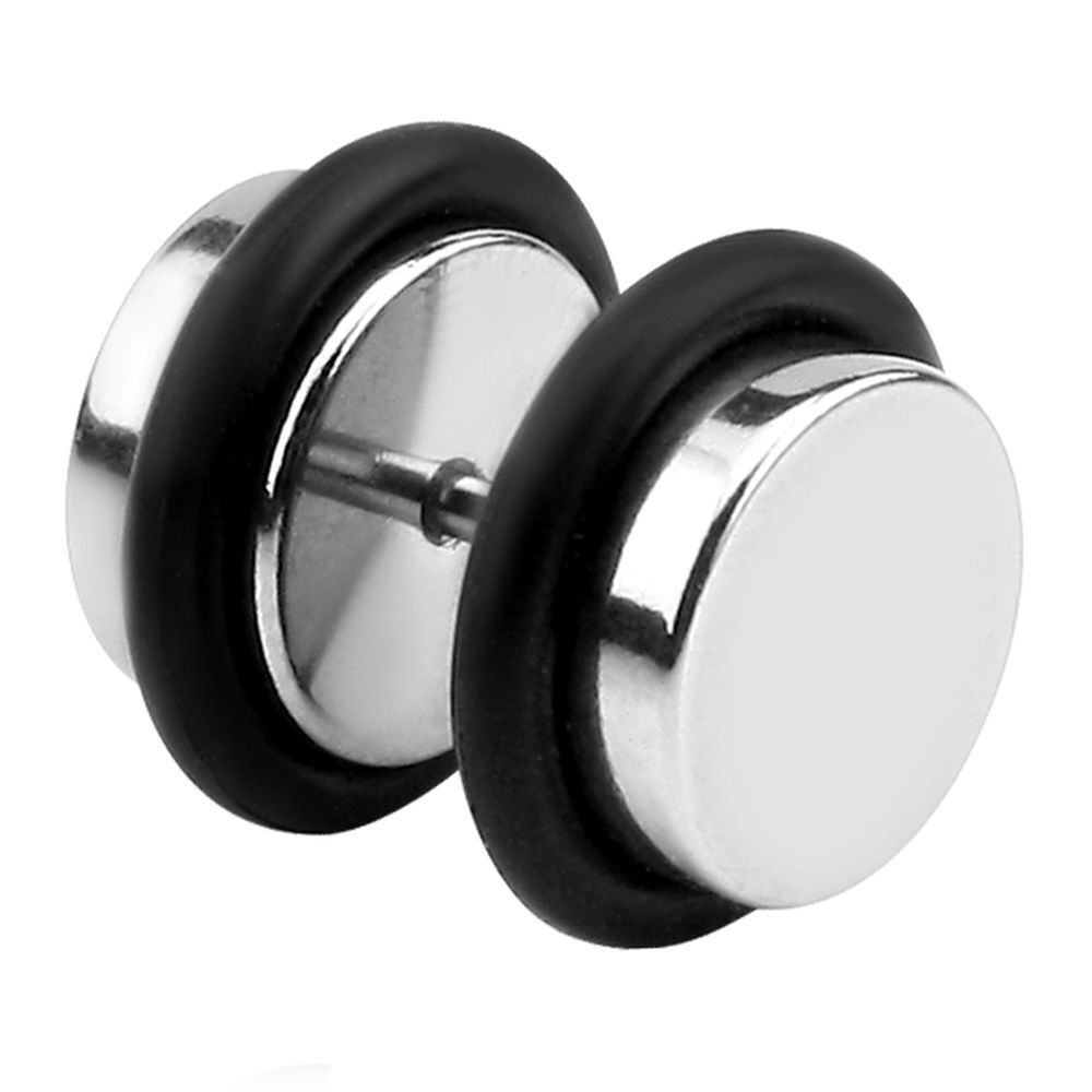 6 Mm Black Round Zirconia & Black Stainless Steel Stud Earring | In - Foto 6