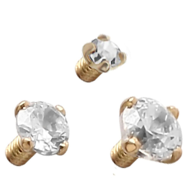 14ct Yellow Gold Internally Threaded Prong Set Jewelled Attachment