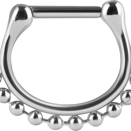 Septum Clicker Beaded Chain in Surgical Steel or Bright Gold