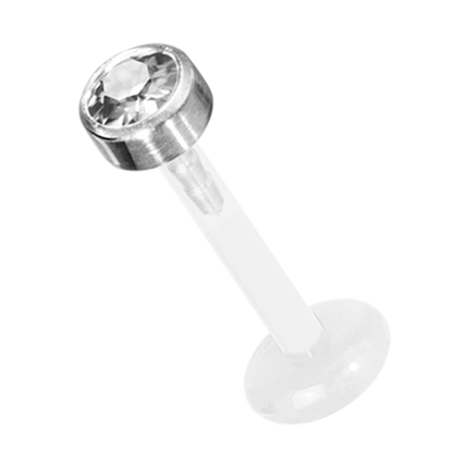Bioplast Labret with Titanium Jewelled Disc