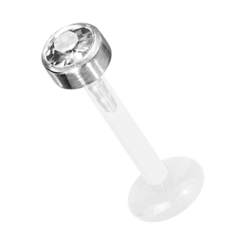 Bioplast Labret with Titanium Jewelled Disc