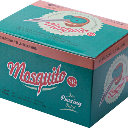 Mosquito Self-Releasing Piercing Needles: Pink 1.1mm, Green 1.3mm, Grey 1.7mm & Orange 2.1mm